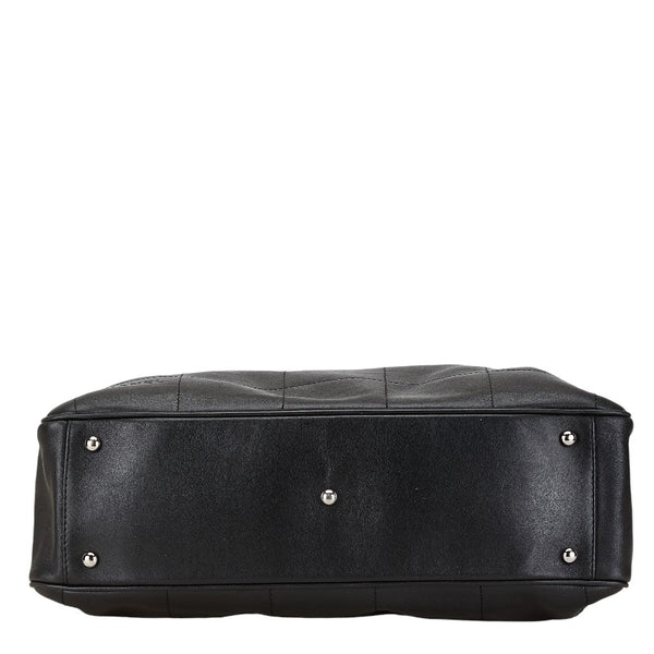 シャネル ココマーク チョコバー ミニボストンバッグ ハンドバッグ ブラック レザー レディース CHANEL 【中古】