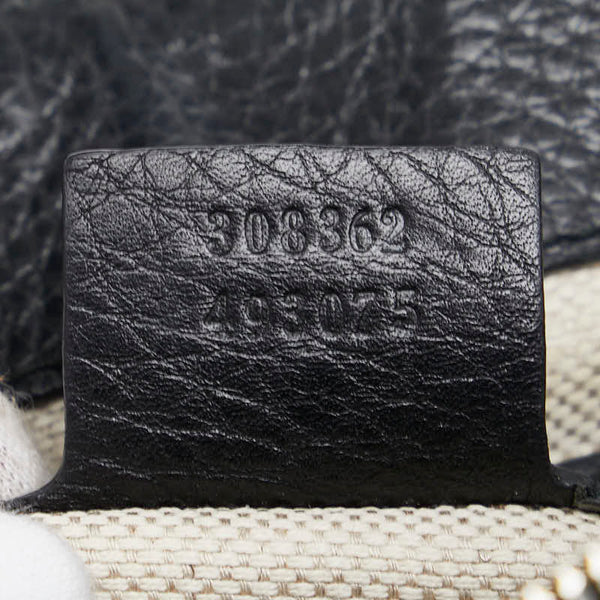グッチ インターロッキングG ソーホー ハンドバッグ ショルダーバッグ 2WAY 308362 ブラック レザー レディース GUCCI 【中古】