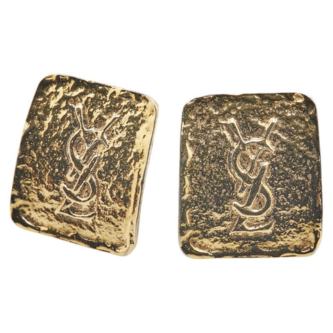 サンローラン YSLロゴ イヤリング ゴールド メッキ レディース SAINT LAURENT 【中古】