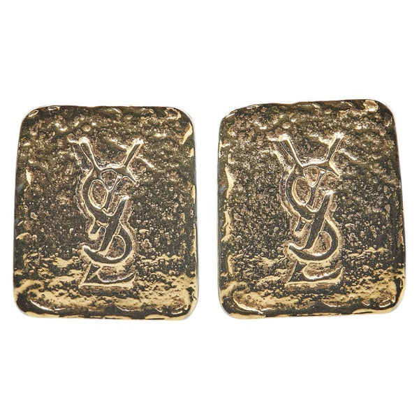 サンローラン YSLロゴ イヤリング ゴールド メッキ レディース SAINT LAURENT 【中古】