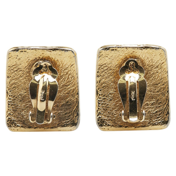 サンローラン YSLロゴ イヤリング ゴールド メッキ レディース SAINT LAURENT 【中古】