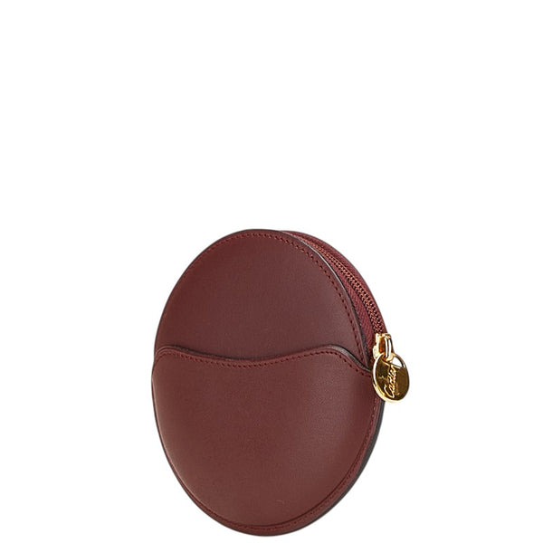 カルティエ マストライン コインケース ワインレッド ボルドー レザー レディース CARTIER 【中古】