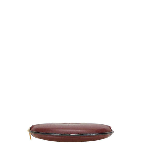 カルティエ マストライン コインケース ワインレッド ボルドー レザー レディース CARTIER 【中古】