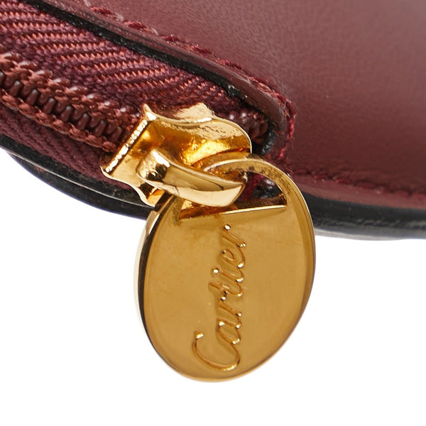カルティエ マストライン コインケース ワインレッド ボルドー レザー レディース CARTIER 【中古】