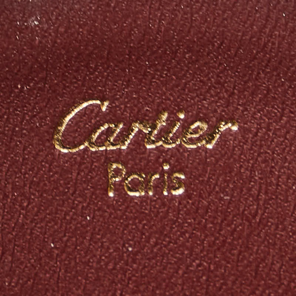 カルティエ マストライン コインケース ワインレッド ボルドー レザー レディース CARTIER 【中古】