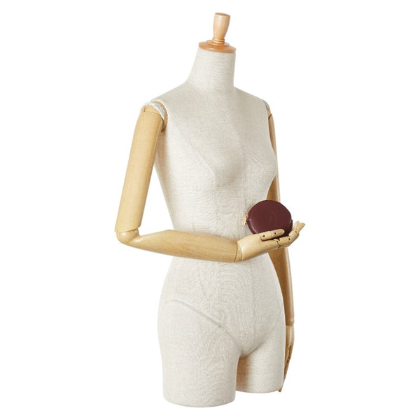 カルティエ マストライン コインケース ワインレッド ボルドー レザー レディース CARTIER 【中古】