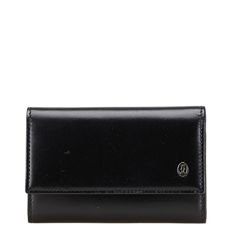 カルティエ 6連 キーケース ブラック レザー メンズ CARTIER 【中古】