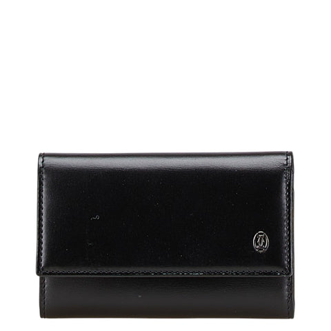カルティエ 6連 キーケース ブラック レザー メンズ CARTIER 【中古】