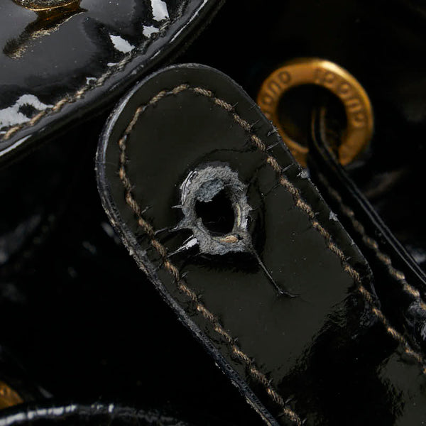 グッチ バンブー リュック バックパック 003 2058 0030 ブラック エナメル レディース GUCCI 【中古】