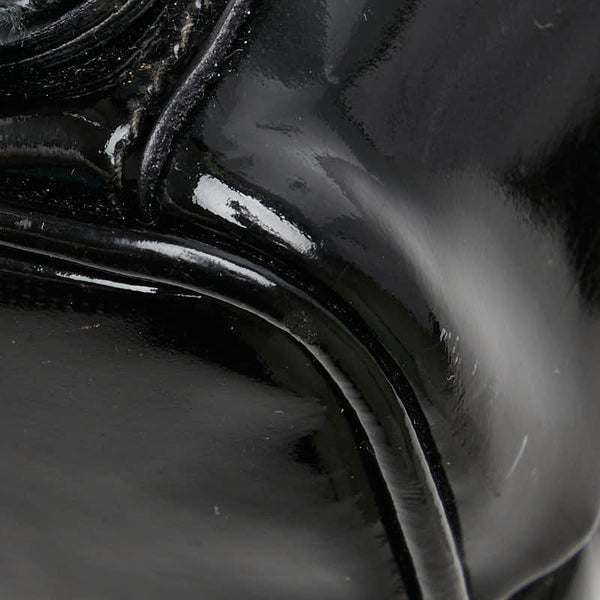 グッチ バンブー リュック バックパック 003 2058 0030 ブラック エナメル レディース GUCCI 【中古】