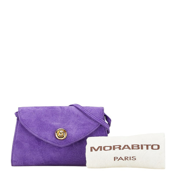 モラビト 斜め掛け ミニショルダーバッグ パープル スウェード レディース MORABITO 【中古】