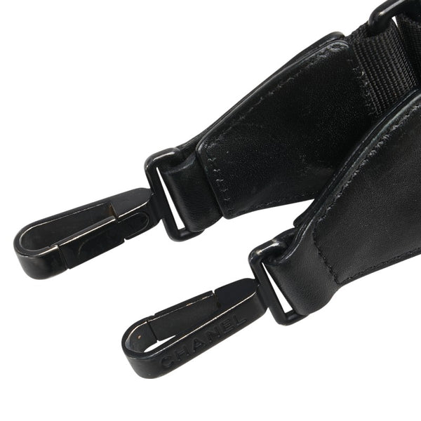 シャネル ショルダーストラップ ブラック ナイロン レザー レディース CHANEL 【中古】