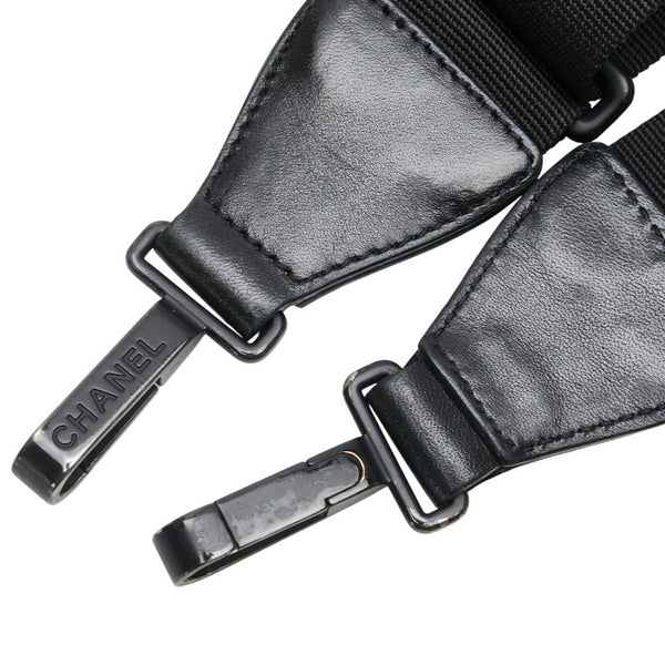 シャネル ショルダーストラップ ブラック ナイロン レザー レディース CHANEL 【中古】