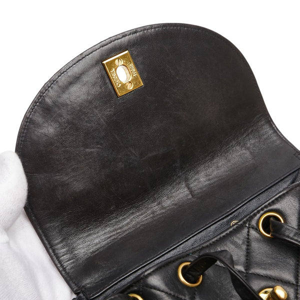 シャネル ココマーク マトラッセ リュック バックパック ブラック ラムスキン レディース CHANEL 【中古】