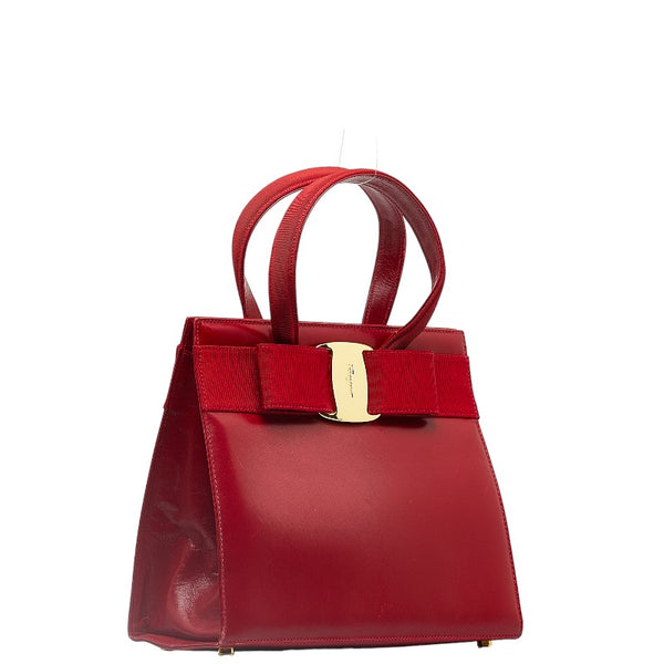 サルヴァトーレフェラガモ ヴァラリボン ハンドバッグ ショルダーバッグ 2WAY AQ-214178 レッド ゴールド レザー レディース Salvatore Ferragamo 【中古】