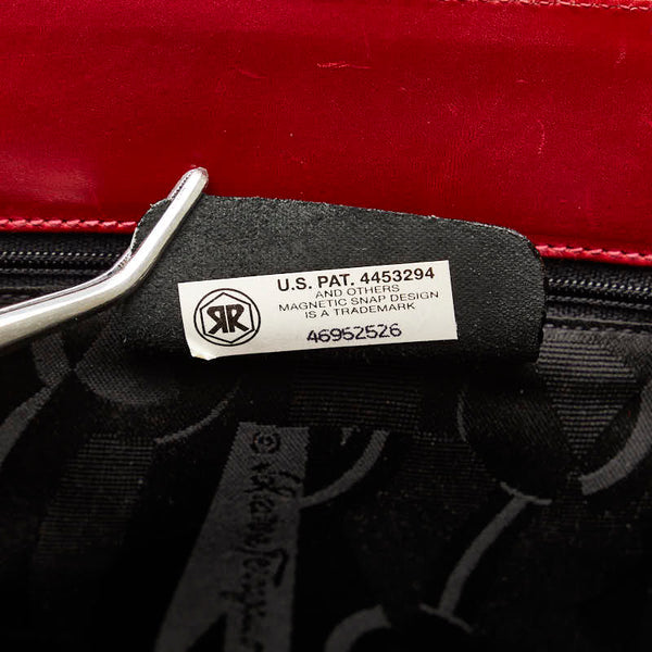 サルヴァトーレフェラガモ ヴァラリボン ハンドバッグ ショルダーバッグ 2WAY AQ-214178 レッド ゴールド レザー レディース Salvatore Ferragamo 【中古】