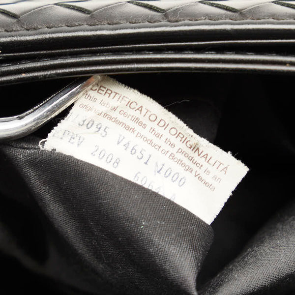 ボッテガヴェネタ イントレチャート ブリーフケース ビジネスバッグ ブラック レザー メンズ BOTTEGAVENETA 【中古】