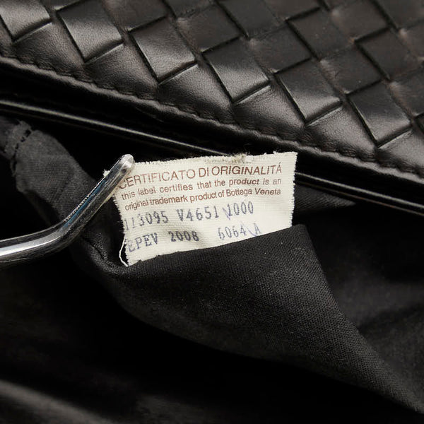 ボッテガヴェネタ イントレチャート ブリーフケース ビジネスバッグ ブラック レザー メンズ BOTTEGAVENETA 【中古】