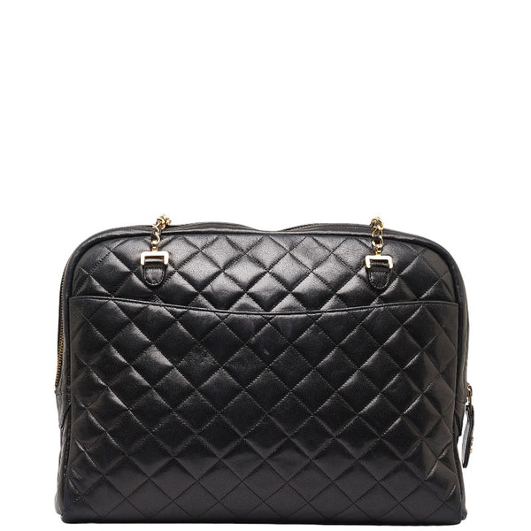 シャネル マトラッセ チェーン ショルダーバッグ ブラック ゴールド ラムスキン レディース CHANEL 【中古】