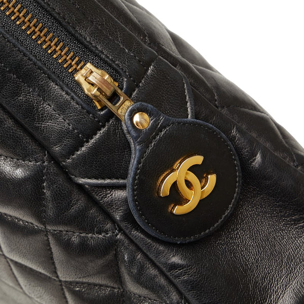 シャネル マトラッセ チェーン ショルダーバッグ ブラック ゴールド ラムスキン レディース CHANEL 【中古】