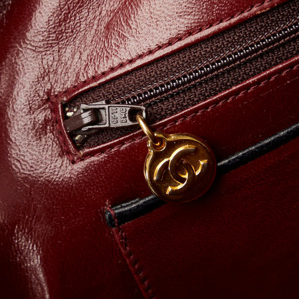 シャネル マトラッセ チェーン ショルダーバッグ ブラック ゴールド ラムスキン レディース CHANEL 【中古】