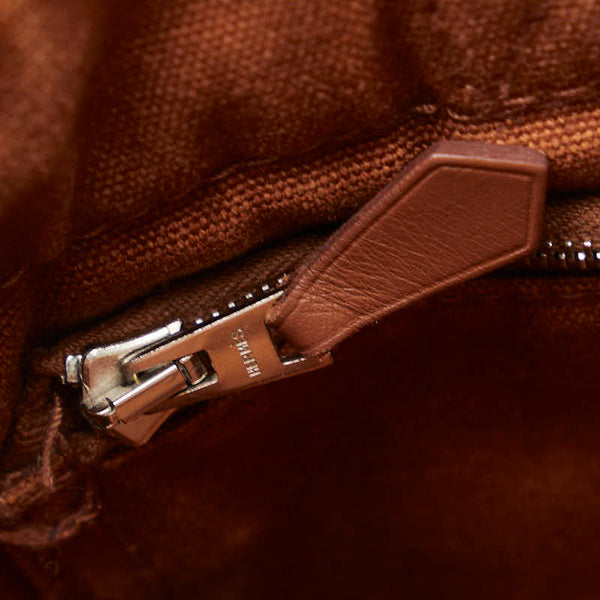 エルメス フールトゥPM ハンドバッグ ブラウン キャンバス レザー レディース HERMES 【中古】