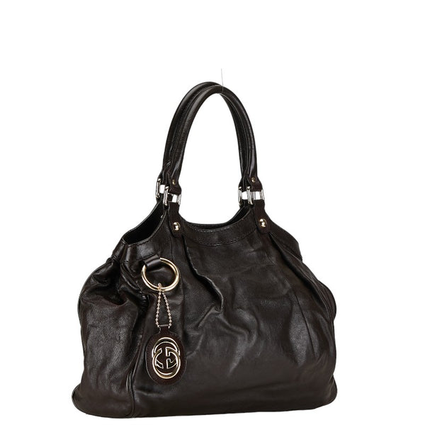 グッチ スーキー ハンドバッグ トートバッグ 211944 ブラウン レザー レディース GUCCI 【中古】
