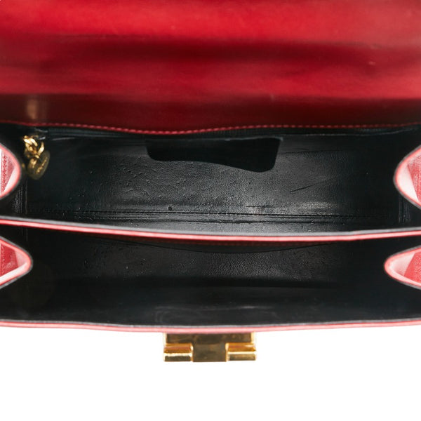 サルヴァトーレフェラガモ ガンチーニ ハンドバッグ ショルダーバッグ 2WAY レッド レザー レディース Salvatore Ferragamo 【中古】