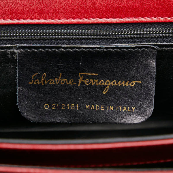 サルヴァトーレフェラガモ ガンチーニ ハンドバッグ ショルダーバッグ 2WAY レッド レザー レディース Salvatore Ferragamo 【中古】
