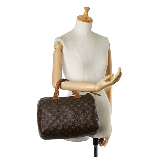 ルイ ヴィトン モノグラム スピーディ30 ハンドバッグ M41526 ブラウン PVC レザー レディース LOUIS VUITTON 【中古】