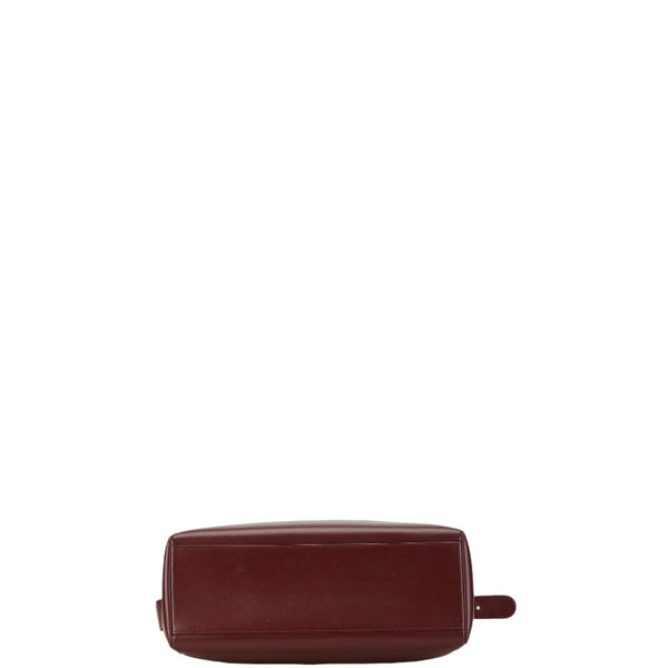 カルティエ マストドゥカルティエ ショルダーバッグ ワインレッド レザー レディース CARTIER 【中古】