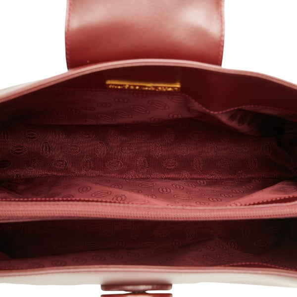 カルティエ マストドゥカルティエ ショルダーバッグ ワインレッド レザー レディース CARTIER 【中古】