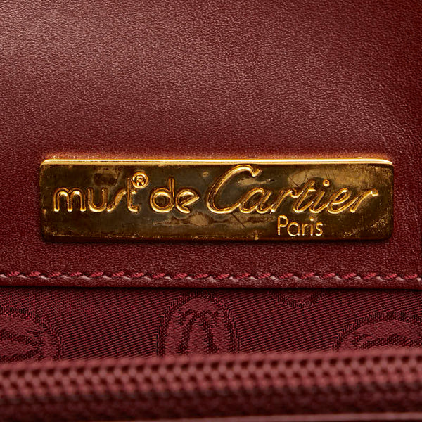 カルティエ マストドゥカルティエ ショルダーバッグ ワインレッド レザー レディース CARTIER 【中古】
