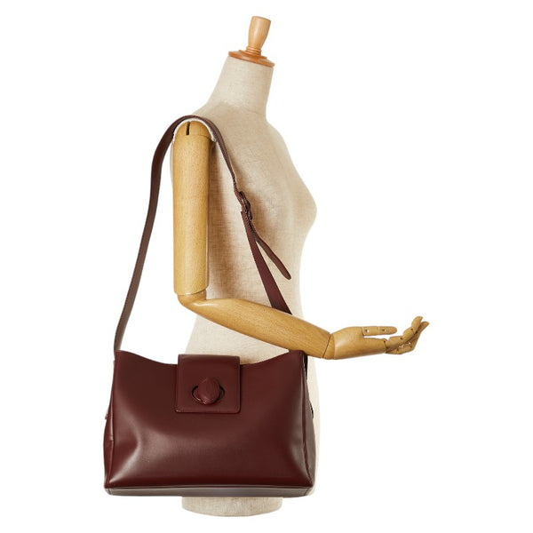 カルティエ マストドゥカルティエ ショルダーバッグ ワインレッド レザー レディース CARTIER 【中古】