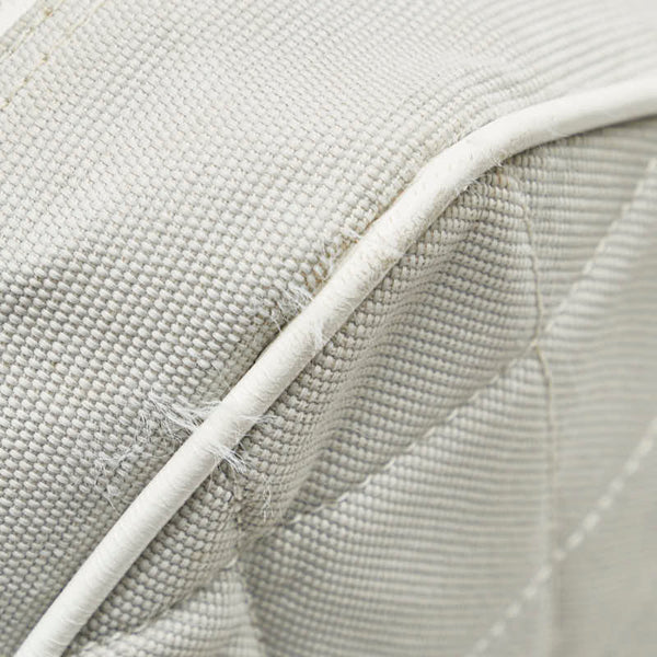 シャネル スポーツライン ココマーク ショルダーバッグ ライトグレー ホワイト キャンバス レザー レディース CHANEL 【中古】