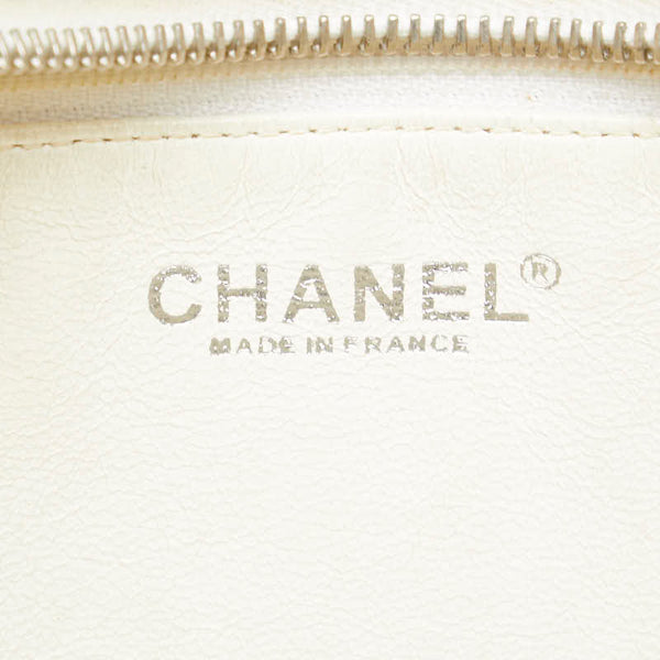 シャネル スポーツライン ココマーク ショルダーバッグ ライトグレー ホワイト キャンバス レザー レディース CHANEL 【中古】