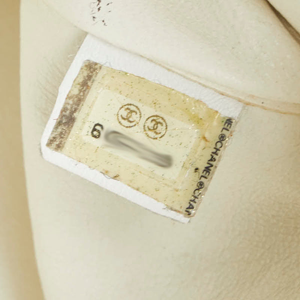 シャネル スポーツライン ココマーク ショルダーバッグ ライトグレー ホワイト キャンバス レザー レディース CHANEL 【中古】