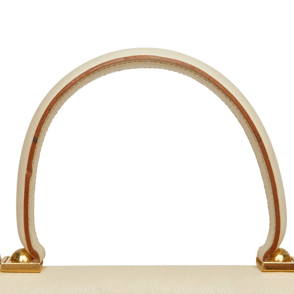 サルヴァトーレフェラガモ ガンチーニ ハンドバッグ ショルダーバッグ 2WAY アイボリー ホワイト レザー レディース Salvatore Ferragamo 【中古】