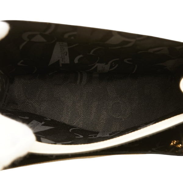 サルヴァトーレフェラガモ ガンチーニ ハンドバッグ ショルダーバッグ 2WAY アイボリー ホワイト レザー レディース Salvatore Ferragamo 【中古】