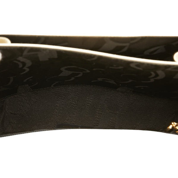 サルヴァトーレフェラガモ ガンチーニ ハンドバッグ ショルダーバッグ 2WAY アイボリー ホワイト レザー レディース Salvatore Ferragamo 【中古】