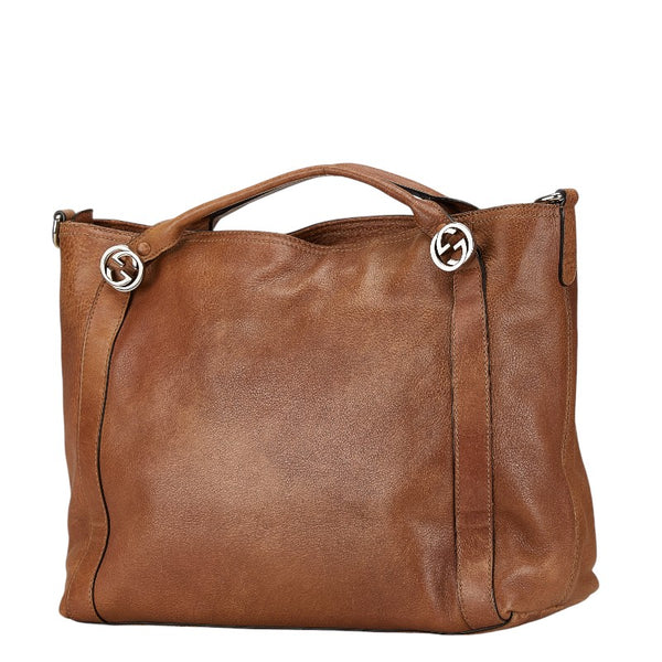 グッチ ミスGG ハンドバッグ ショルダーバッグ 2WAY 323675 ブラウン レザー レディース GUCCI 【中古】