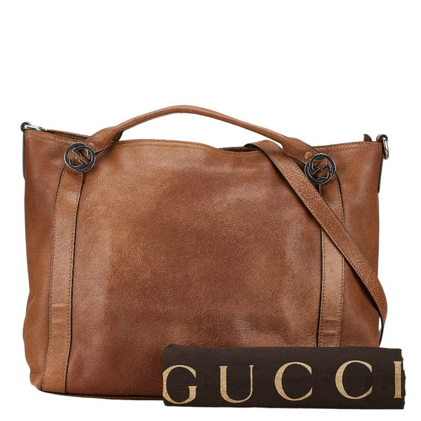 グッチ ミスGG ハンドバッグ ショルダーバッグ 2WAY 323675 ブラウン レザー レディース GUCCI 【中古】