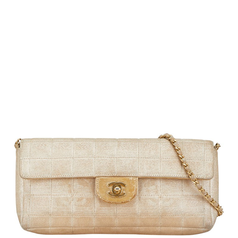 シャネル ニュートラベルライン チェーン ショルダーバッグ ゴールド ナイロン ラムスキン レディース CHANEL 【中古】