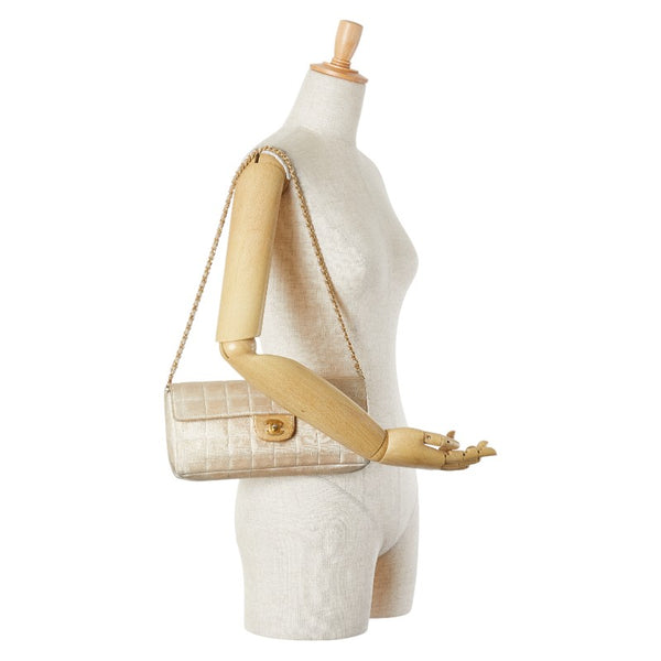 シャネル ニュートラベルライン チェーン ショルダーバッグ ゴールド ナイロン ラムスキン レディース CHANEL 【中古】