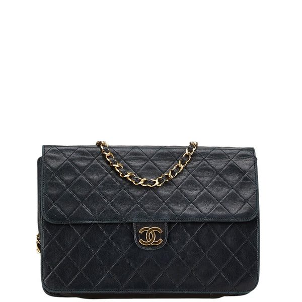 シャネル マトラッセ チェーン ショルダーバッグ ブラック ゴールド ラムスキン レディース CHANEL 【中古】