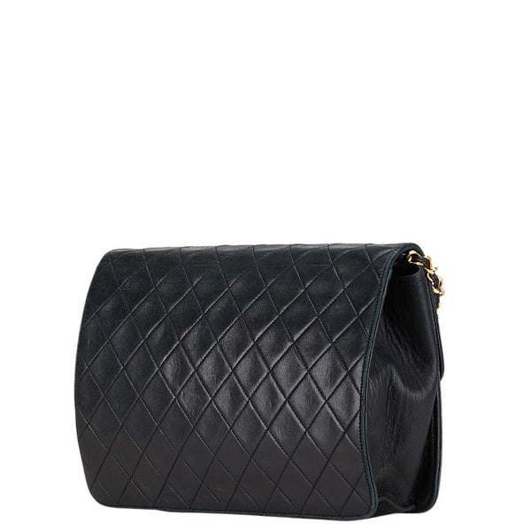 シャネル マトラッセ チェーン ショルダーバッグ ブラック ゴールド ラムスキン レディース CHANEL 【中古】