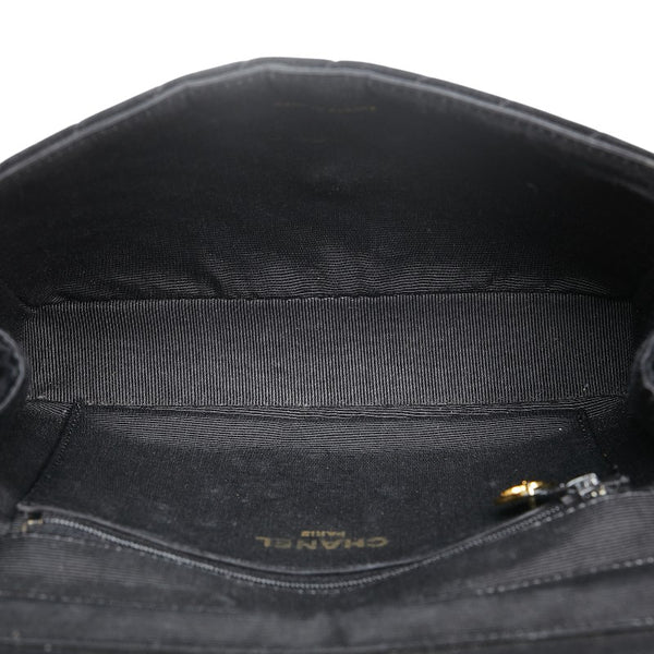 シャネル ココマーク チェーン ショルダーバッグ ブラック ゴールド ベロア レディース CHANEL 【中古】