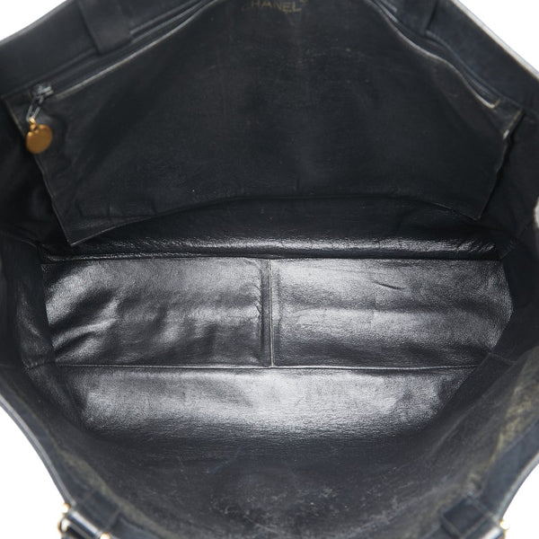 シャネル ココマーク チェーントートバッグ ハンドバッグ ブラック レザー レディース CHANEL 【中古】