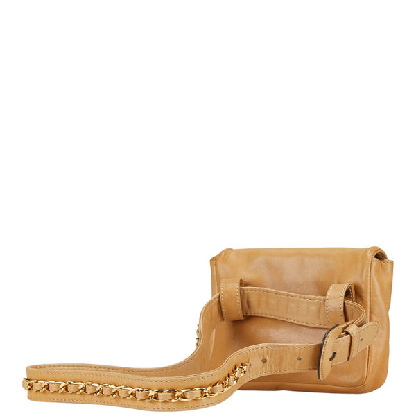 シャネル ココマーク ウエストバッグ ボディバッグ ベージュ ラムスキン レディース CHANEL 【中古】
