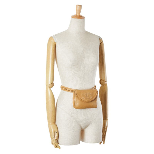 シャネル ココマーク ウエストバッグ ボディバッグ ベージュ ラムスキン レディース CHANEL 【中古】